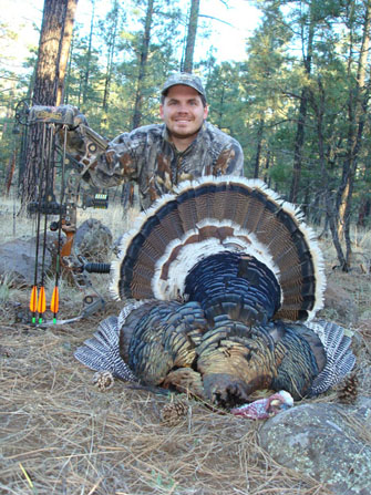 Merriam's turkey taken with a bow