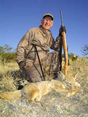 Jim Gardner with an Arizona coyote