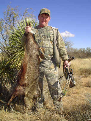 Marty Alexander of California with an archery javelina.