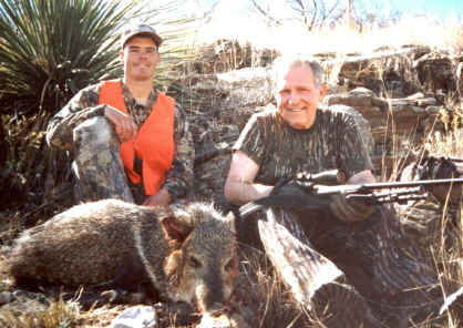 John Herr with his rifle javelina