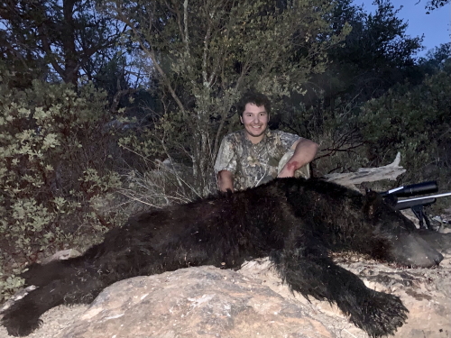 Abi with his Arizona black bear. Bear guides outfitters in Arizona